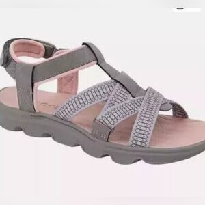 Jsport Women's Size 11 Strap All Terra Traction Gray Pink Sandals NIB
